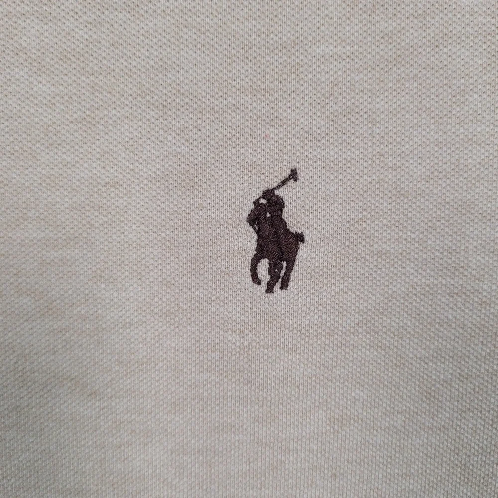 Polo Ralph Lauren Mens XL Custom Fit Tan Short Sleeve Pique Polo Shirt Khaki